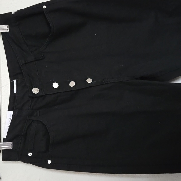 NWT Weworewhat CROSSOVER STRAIGHT LEG JEAN Rigid Denim Jet Black 28 - Picture 6 of 9